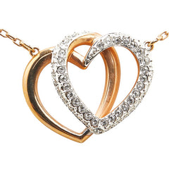 スワロフスキー Dear Medium ディア ミディアム 2連ハート ネックレス 5194826 ローズゴールド メッキ レディース SWAROVSKI 【中古】