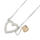 スワロフスキー ハート モチーフ ラインストーン ネックレス シルバー メタル レディース SWAROVSKI 【中古】