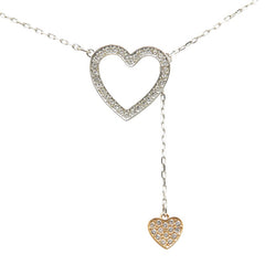 スワロフスキー ハート モチーフ ラインストーン ネックレス シルバー メタル レディース SWAROVSKI 【中古】