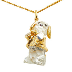スワロフスキー ドッグ 犬 わんちゃん モチーフ ネックレス ゴールド メッキ レディース SWAROVSKI 【中古】