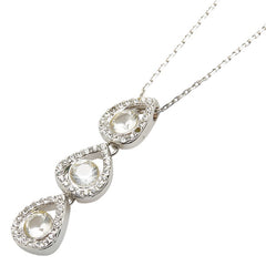 スワロフスキー 3連ストーン ラインストーン ネックレス シルバー メタル レディース SWAROVSKI 中古