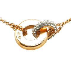 スワロフスキー ラインストーン ネックレス ゴールド メッキ レディース SWAROVSKI 中古