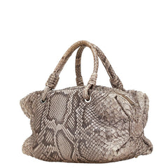 BORELLI P ボレッリピエリナ ハンドバッグ ショルダーバッグ 2WAY グレー ブラウン パイソン レザー レディース 【中古】