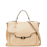 コーチ ロゴ ハンドバッグ ショルダーバッグ 2WAY ベージュ レザー レディース COACH 【中古】