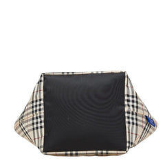 バーバリー ノバチェック ハンドバッグ ベージュ ブラック レッド ナイロン レザー レディース BURBERRY 【中古】