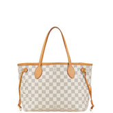 ルイ ヴィトン ダミエ アズール ネヴァーフルPM トートバッグ ショルダーバッグ N51110 ホワイト PVC レザー レディース LOUIS VUITTON 【中古】