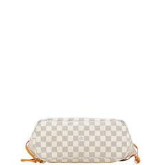 ルイ ヴィトン ダミエ アズール ネヴァーフルPM トートバッグ ショルダーバッグ N51110 ホワイト PVC レザー レディース LOUIS VUITTON 【中古】