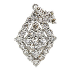 Pt950 プラチナ ダイヤ1.00ct ひし形 ペンダントトップ レディース 【中古】