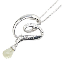 ニナリッチ K18WG ホワイトゴールド クオーツ ダイヤ0.03ct ペンダントネックレス レディース NINA RICCI 【中古】