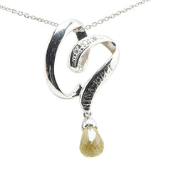 ニナリッチ K18WG ホワイトゴールド クオーツ ダイヤ0.03ct ペンダントネックレス レディース NINA RICCI 【中古】