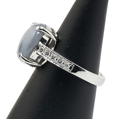 Pt900 プラチナ スターサファイア10.35ct ダイヤ0.23ct リング 指輪 レディース 14.5号 【中古】