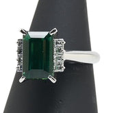 Pt900 プラチナ トルマリン3.50ct ダイヤ0.33ct リング 指輪 レディース 15号 【中古】