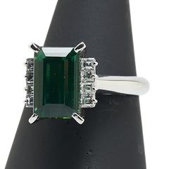 Pt900 プラチナ トルマリン3.50ct ダイヤ0.33ct リング 指輪 レディース 15号 【中古】