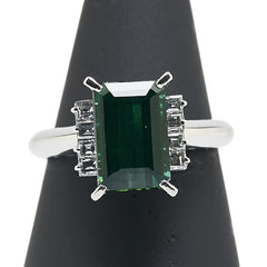 Pt900 プラチナ トルマリン3.50ct ダイヤ0.33ct リング 指輪 レディース 15号 【中古】