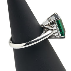 Pt900 プラチナ トルマリン3.50ct ダイヤ0.33ct リング 指輪 レディース 15号 【中古】