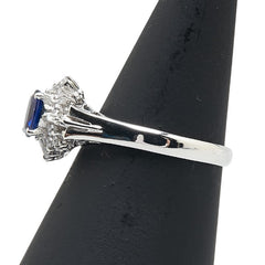 Pt900 プラチナ サファイア0.56ct ダイヤ0.24ct リング 指輪 レディース 14号 【中古】
