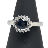 Pt900 プラチナ サファイア0.97ct ダイヤ0.25ct リング 指輪 レディース 11号 【中古】