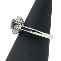 Pt900 プラチナ サファイア0.97ct ダイヤ0.25ct リング 指輪 レディース 11号 【中古】