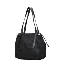 グッチ ロゴ トートバッグ 019 0493 ブラック ナイロン レザー レディース GUCCI 【中古】