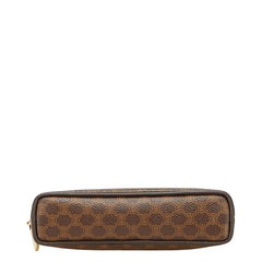 セリーヌ マカダム ポーチ ブラウン PVC レザー レディース CELINE 【中古】