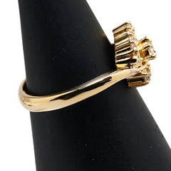 セイコー K18YG イエローゴールド ダイヤ リング 指輪 レディース SEIKO 9号 【中古】