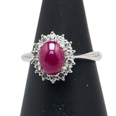Pt900 プラチナ ルビー1.57ct ダイヤ0.27ct リング 指輪 レディース 9.5号 【中古】