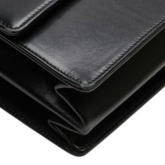 プラダ ロゴ ハンドバッグ ブラック レザー レディース PRADA 【中古】
