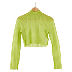 フェンディ ニット セーター サイズ:36 FZX892 ライトグリーン ポリエステル ウール モヘヤ レディース FENDI 【中古】