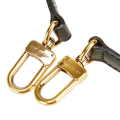 ルイ ヴィトン ショルダーストラップ ブラック ゴールド レザー レディース LOUIS VUITTON 【中古】