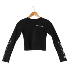 クロムハーツ × MATTY BOY マッティボーイ 99アイズ 長袖Tシャツ ロンT サイズ:SMALL ブラック コットン ポリウレタン レディース CHROME HEARTS 【中古】