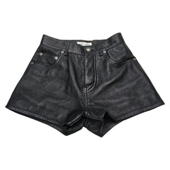 サンローラン ショートパンツ サイズ:F34 ブラック レザー レディース SAINT LAURENT 【中古】