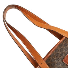 セリーヌ マカダム ハンドバッグ ブラウン PVC レザー レディース CELINE 【中古】