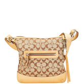 コーチ シグネチャー タッセル ショルダーバッグ 9362 ベージュ キャンバス レザー レディース COACH 【中古】