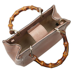 グッチ バンブー ミニショッパー ハンドバッグ ショルダーバッグ 2WAY 368823 ピンク レザー レディース GUCCI 【中古】