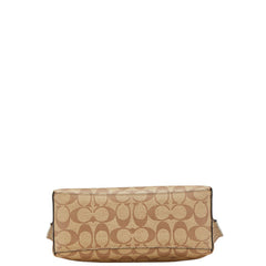 コーチ シグネチャー トートバッグ ショルダーバッグ 2WAY C4250 ベージュ ブラック PVC レザー レディース COACH 【中古】