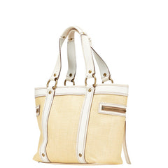 コーチ かごバッグ トートバッグ M05K-113 ベージュ ホワイト ストロー レザー レディース COACH 【中古】