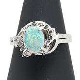 Pt900 プラチナ オパール0.69ct ダイヤ0.09ct リング 指輪 レディース 13号 【中古】