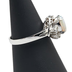 Pt900 プラチナ オパール0.69ct ダイヤ0.09ct リング 指輪 レディース 13号 【中古】