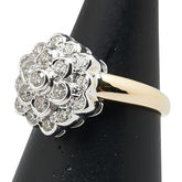 K18YG イエローゴールド K18WG ホワイトゴールド ダイヤ1.00ct フラワー 花 モチーフ リング 指輪 レディース 16号 【中古】