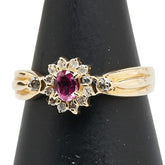 K18YG イエローゴールド ルビー0.20ct ダイヤ0.16ct リング 指輪 レディース 11号 【中古】