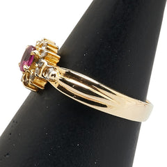 K18YG イエローゴールド ルビー0.20ct ダイヤ0.16ct リング 指輪 レディース 11号 【中古】
