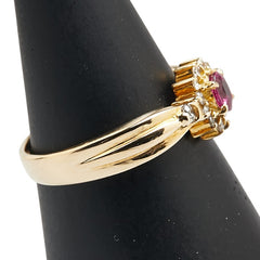 K18YG イエローゴールド ルビー0.20ct ダイヤ0.16ct リング 指輪 レディース 11号 【中古】