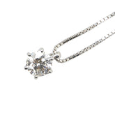 Pt900 プラチナ Pt850 プラチナ ダイヤ0.70ct ネックレス レディース 【中古】