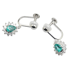 Pt850 プラチナ エメラルド0.78ct ダイヤ0.46ct イヤリング レディース 【中古】
