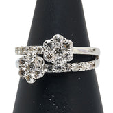 Pt900 プラチナ ダイヤ1.00ct 花 フラワー モチーフ リング 指輪 レディース 12号 【中古】