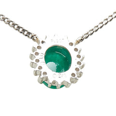 Pt900 プラチナ Pt850 プラチナ エメラルド1.60ct ダイヤ0.16ct ペンダントネックレス レディース 【中古】