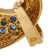 K18YG イエローゴールド サファイア ダイヤ パンサー 豹 モチーフ ペンダントトップ レディース 【中古】