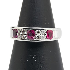 Pt900 プラチナ ルビー0.70ct ダイヤ0.27ct リング 指輪 レディース 11.5号 【中古】