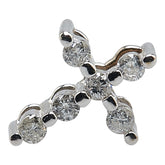 K14WG ホワイトゴールド ダイヤ0.10ct 十字架 クロス ペンダントトップ レディース 【中古】