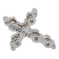 K14WG ホワイトゴールド ダイヤ0.10ct 十字架 クロス ペンダントトップ レディース 【中古】